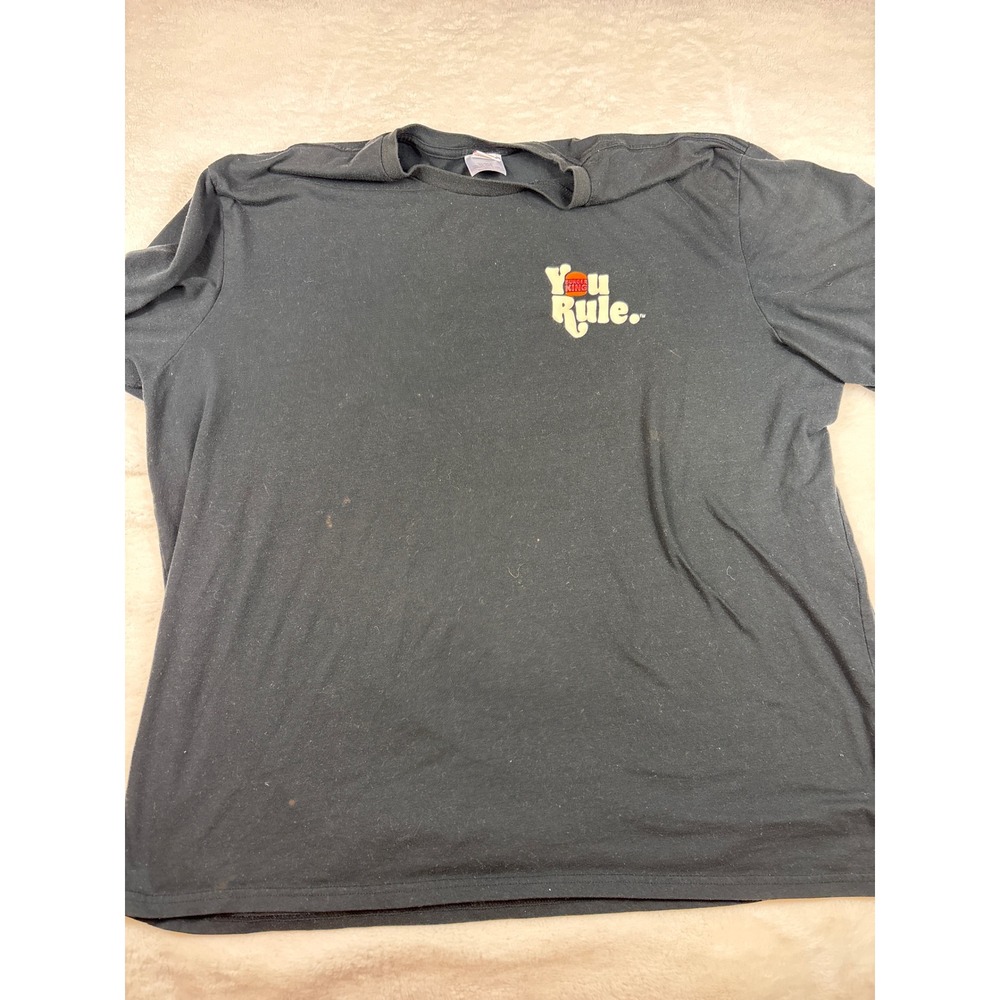 Burger King You Rule Employee Uniform T-Shirt Black Graphic Tee Mens 4XL BK Logo